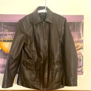 Women back leather jacket